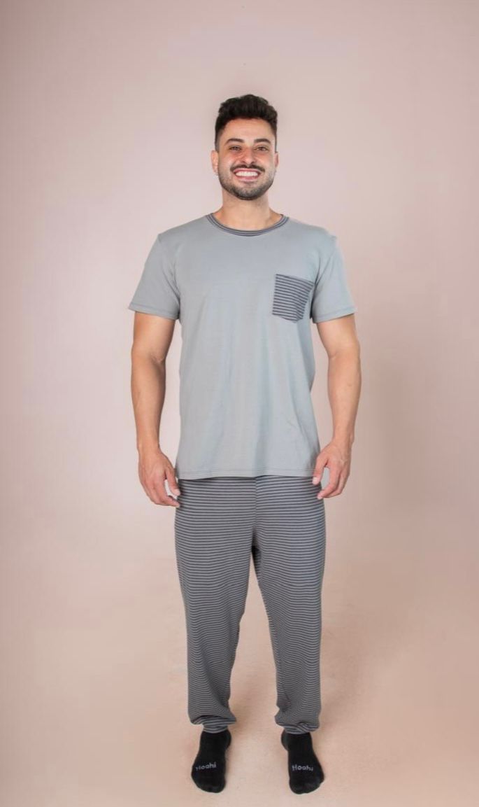 Pijama Masculino Calça e Blusa de Manga Curta